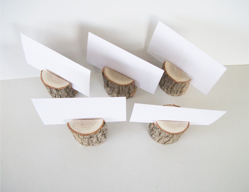 10 Sassafras Natural Wood Place Card Holder Rustic Wedding Table Decor Table Number Holder