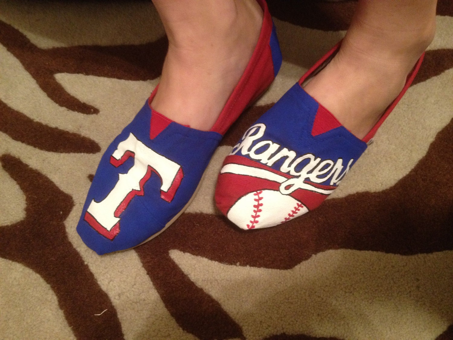 Texas Rangers Custom Order Paint Job for TOMS Shoes