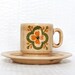 Seventies Italian Espresso Cup and Saucer Mod Pagnossin Demitasse Earthenware Coffee Mug