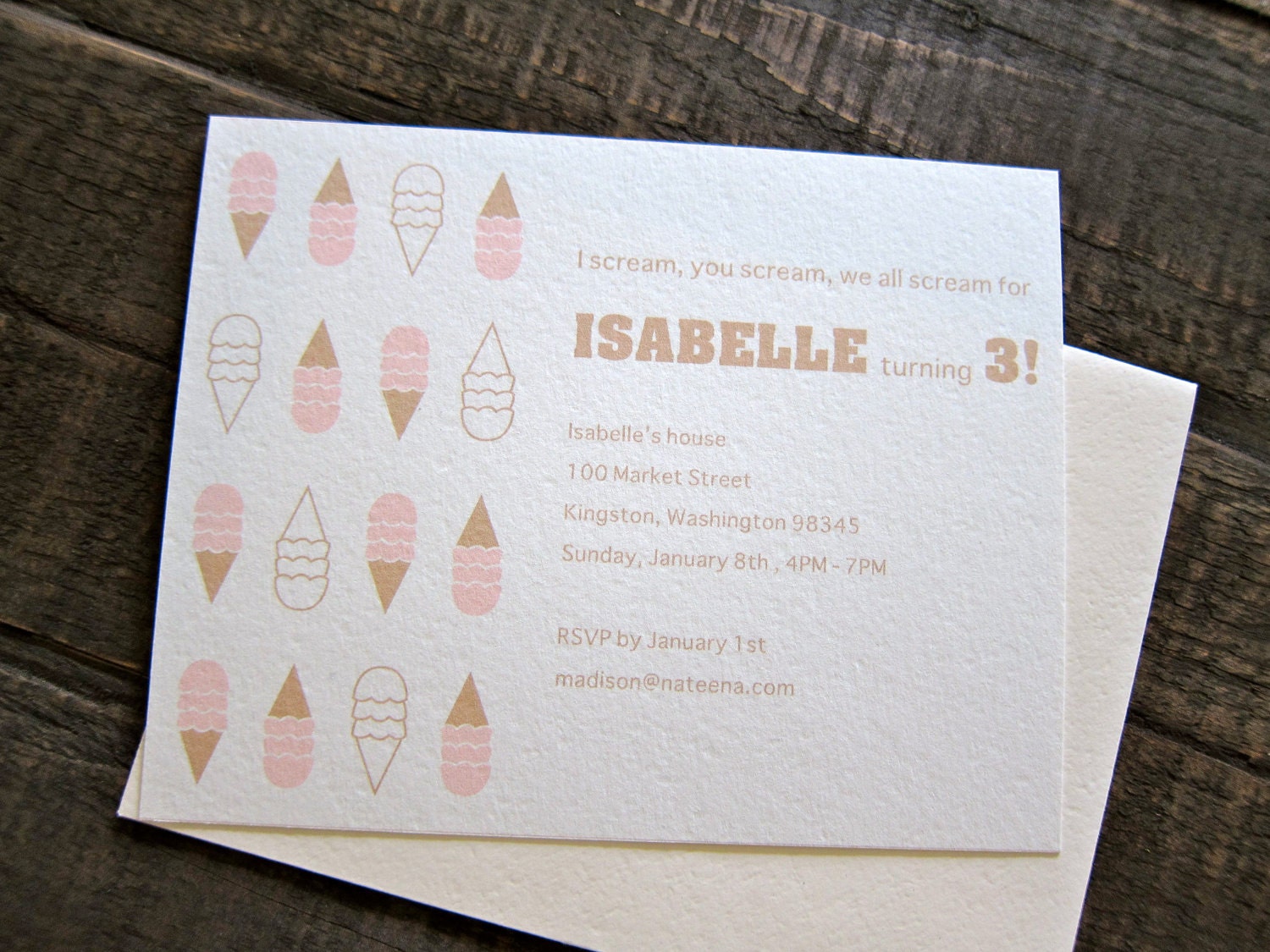 Printable Birthday Invite: Ice Cream