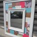 pink purple and turquoise decoupaged mirrors with distressed frames