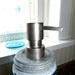 Vintage Blue Mason Jar Quart Sized Soap Dispenser with Stainless Steel Pump