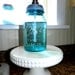 Vintage Blue Mason Jar Quart Sized Soap Dispenser with Stainless Steel Pump