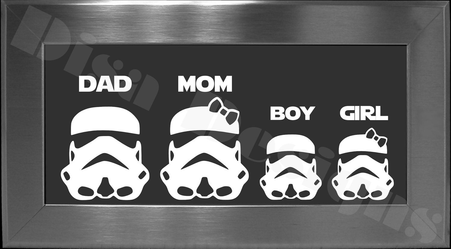 Your choice of 4 Star Wars Stormtrooper inspired Family vinyl decals / Please READ description for ordering instructions - Car decal