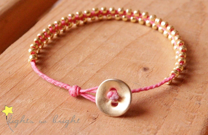 Woven Beaded Friendship Bracelet--LAVENDER