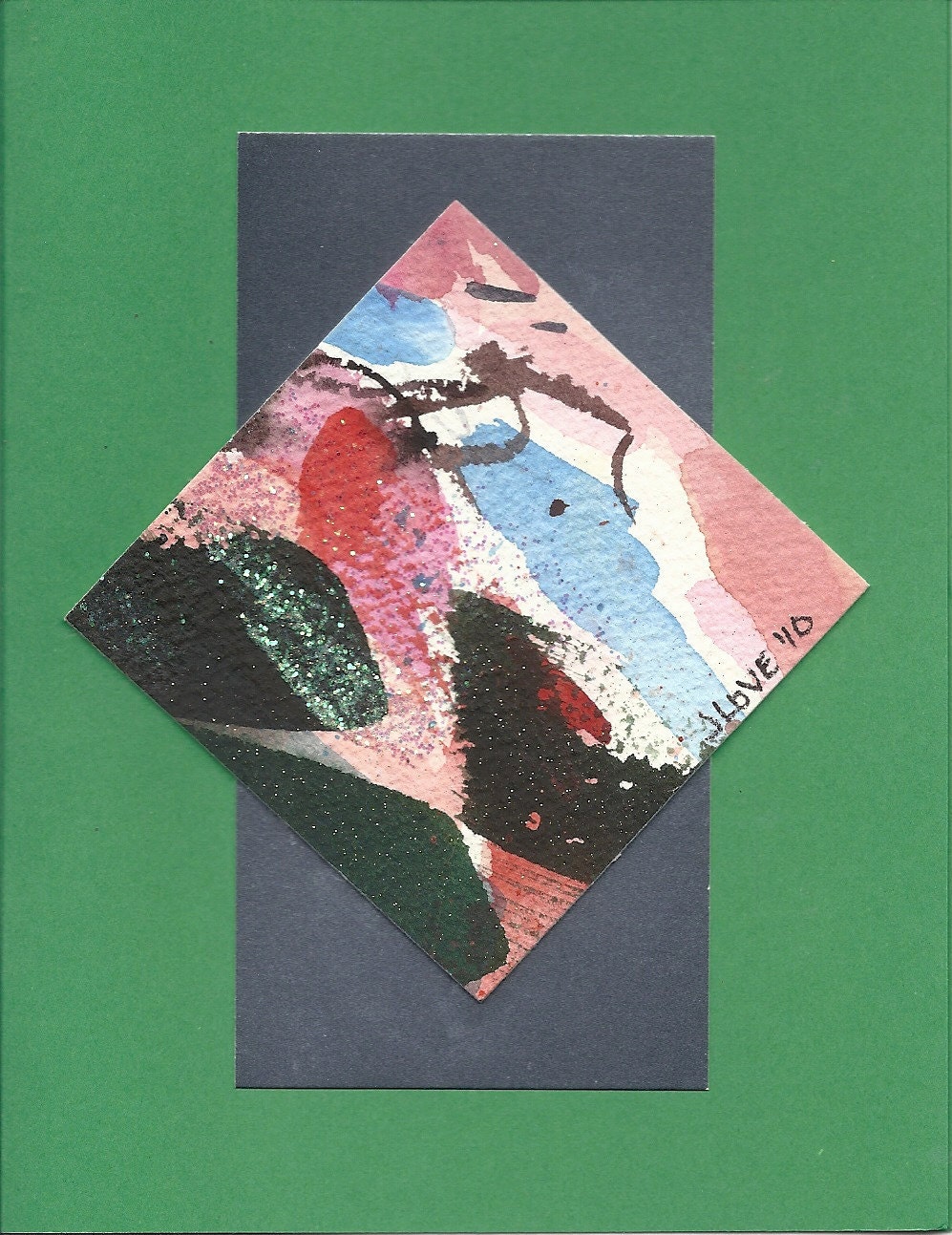 Cards / Notecards - Jennifer Love Artwork Original Mini Abstract art Painting Card 6.5 x 5  OOAK SFA EBSQ