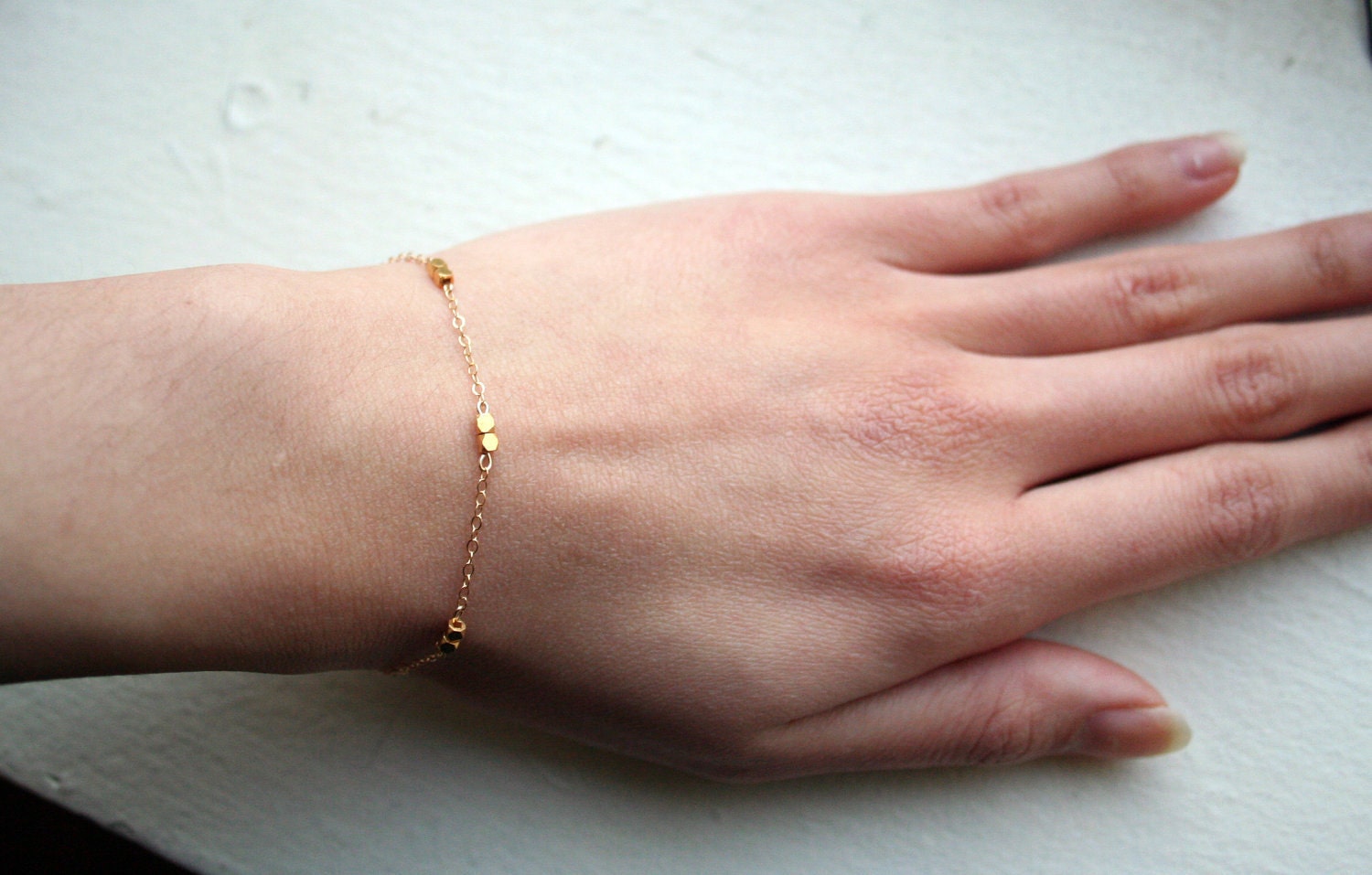 14k gold filled bracelet with gold nuggets