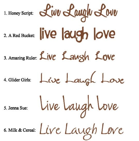 Live Laugh Love vinyl decal. your choice of font.