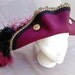 Pirate hat bicorn style burgundy/black unisex