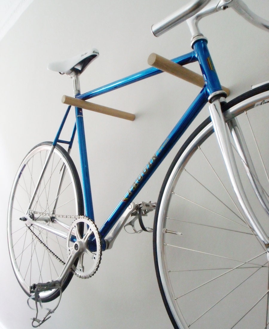 wooden bike hook, minimal and simple - fluoshop