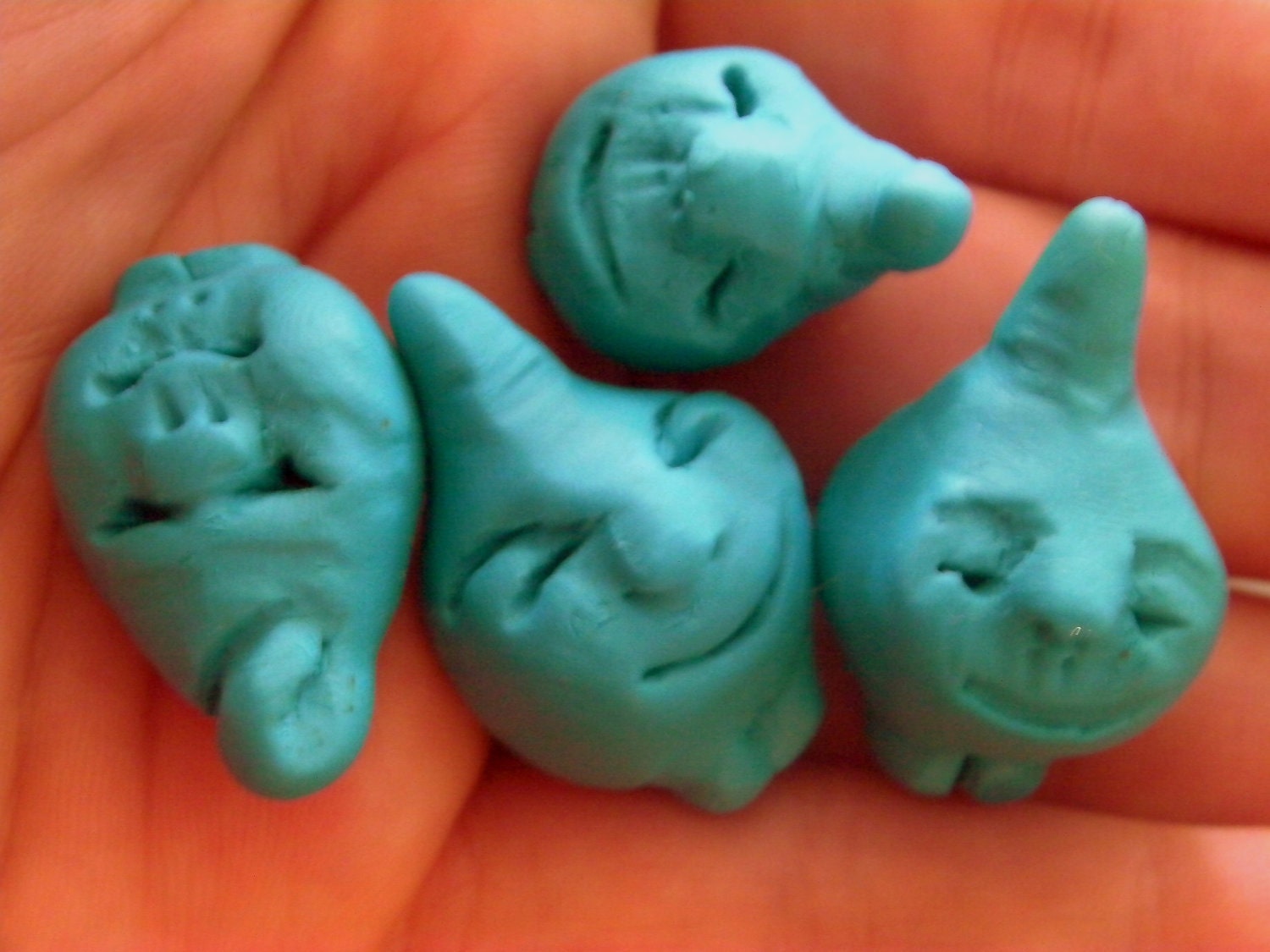 Rubbing Raindrops for anxiety stress panic relief and distraction blue polymer clay