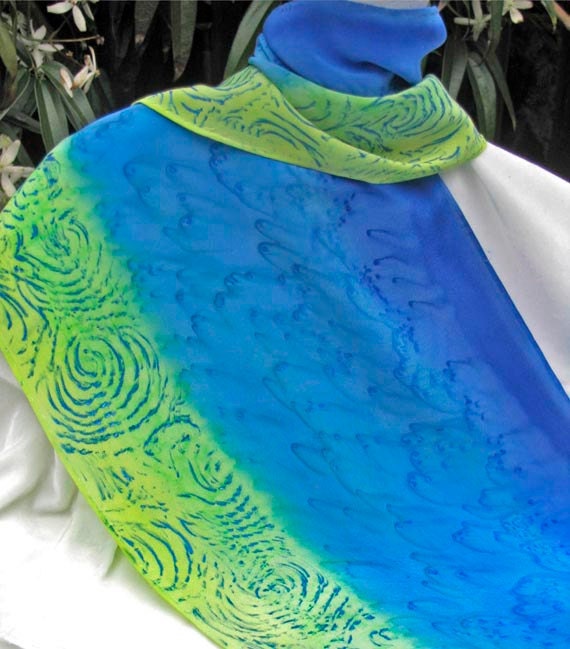 Hand Painted SILK Crepe de Chine SCARF - ShariArts
