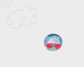 Rainbow with Pink Clouds Magnet