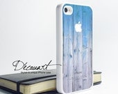 iPhone 5 case, iPhone 4 case, iPhone 4s case, case for iPhone 4, blue wood pattern with apple logo W283