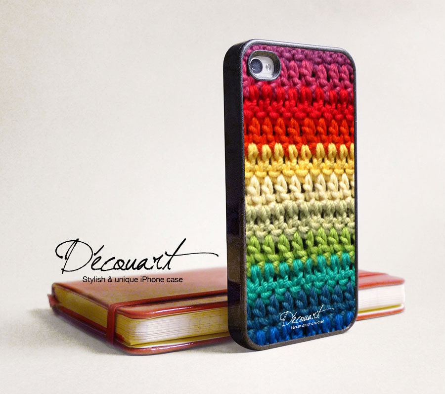 iPhone 5 case, Unique iPhone 4 case, iPhone 4s case, case for iPhone 4, rainbow crochet B111