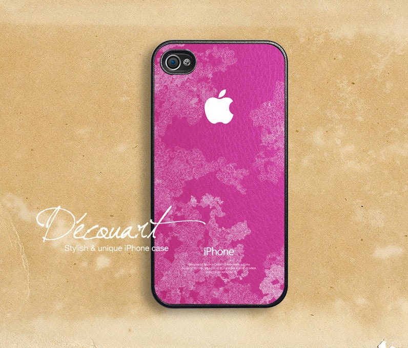 iPhone 5 case, Unique iPhone 4 case, iPhone 4s case, case for iPhone 4, pink abstract pattern with apple logo B271
