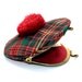 Sweet vintage tartan plaid Scottish hat change purse with kisslock closure