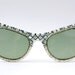 Super cool vintage sunglasses, crystal-clear and blue with GLITTER