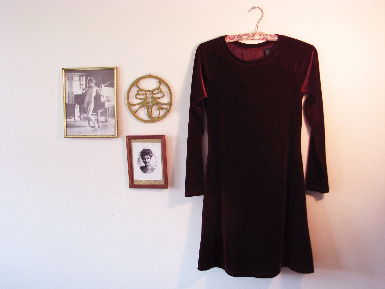 90s Violet Velvet Babydoll Dress
