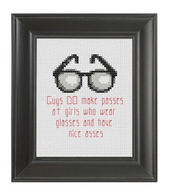 Pattern Funny Cross Stitch Glasses Humorous by CrassCross on Etsy