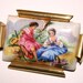 Antique (1900s) Porcelain Hand Painted Pastoral Lovers Limoges Brooch