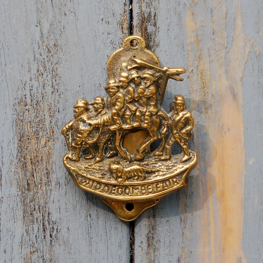 Antique Widdecombe Fair Door Knocker Old Gray Mare Brass