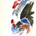 Birds and flowers ORIGINAL Watercolor painting by Eva Forest