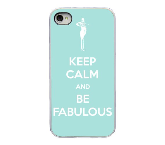 Iphone 4 4s and 5 case - Audrey Hepburn quote - Keep calm and be fabulous - Tiffany blue case - As seen in Rocky Mountain Bride magazine