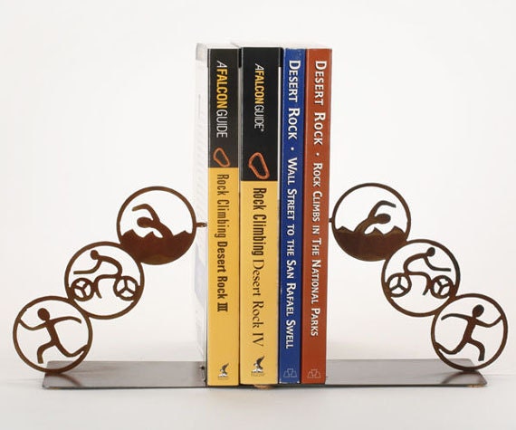 Triathlon Art Steel Bookends