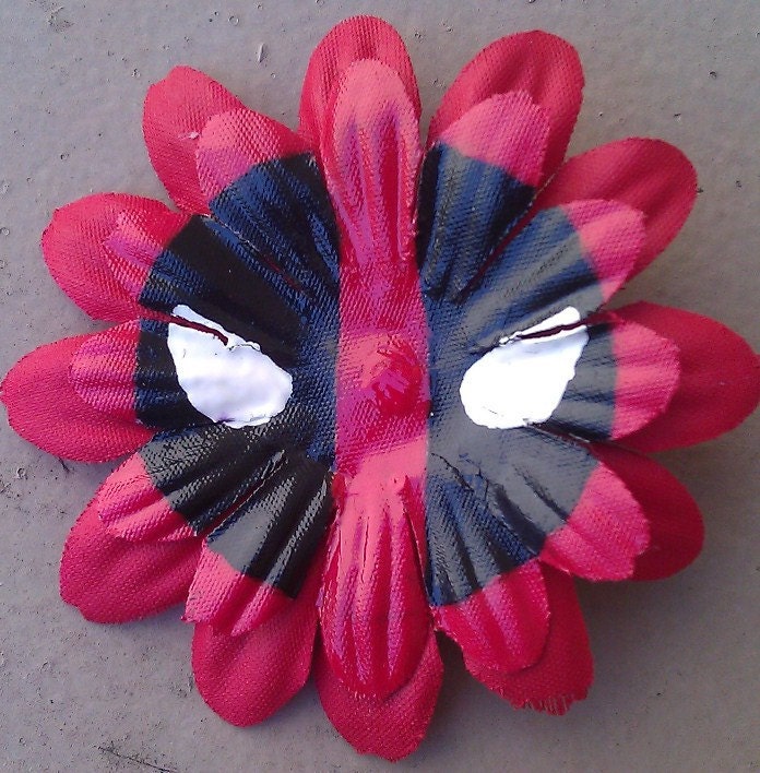 Deadpool Flower Hair Clip - hand painted