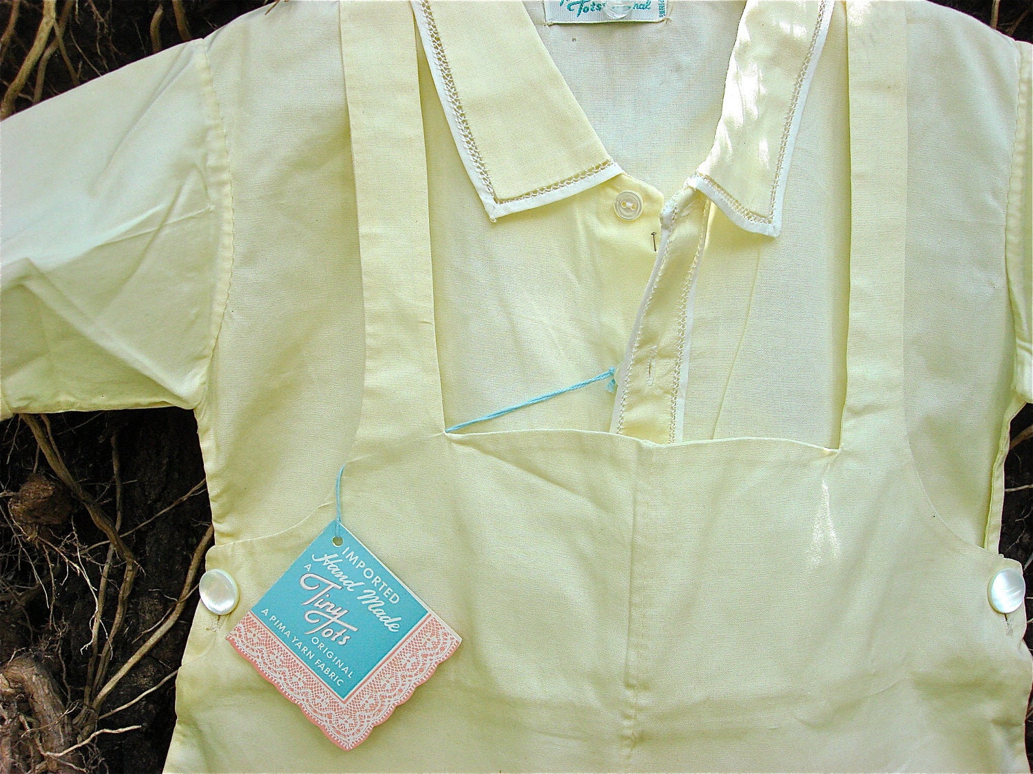 Vintage Yellow Baby Boys Jack in the Box Overalls with Shirt New Old stock with tags