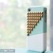 iPhone 4 case - Color Block Stud - Mint Deep / Bronze studs