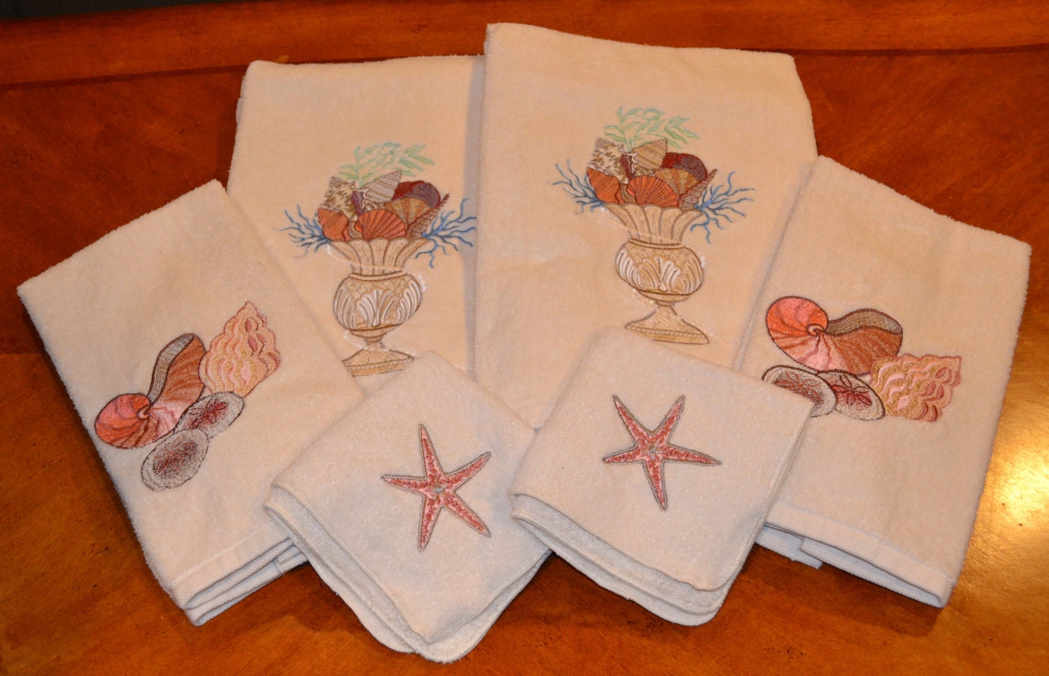 Seashell Bath Towel Set By Beckyjacques On Etsy