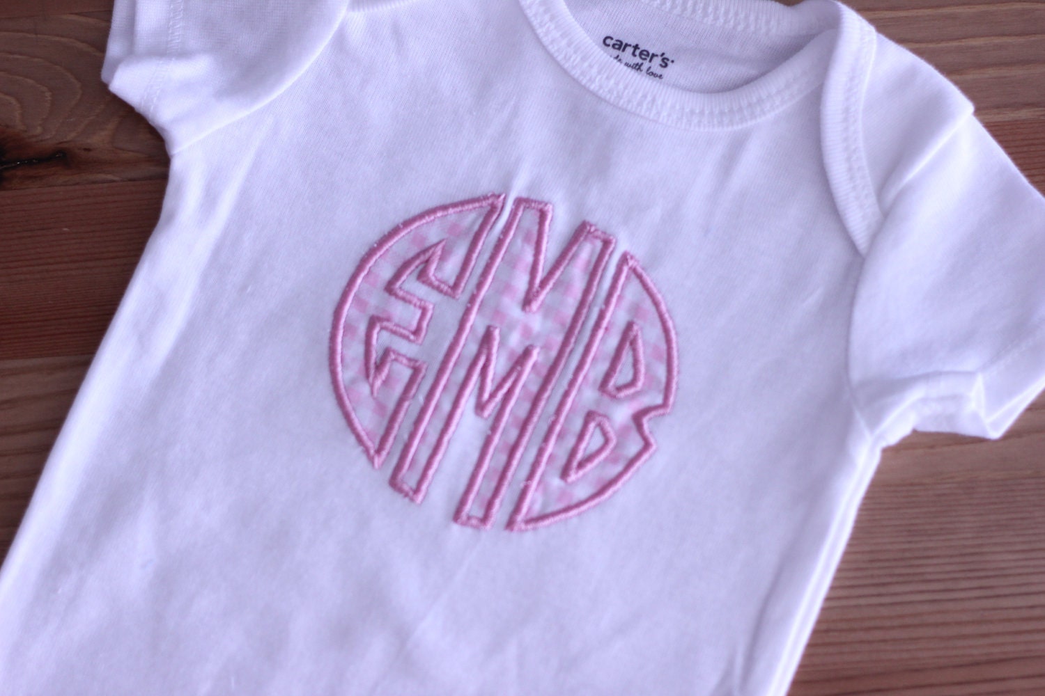 Gingham Monogram onesie
