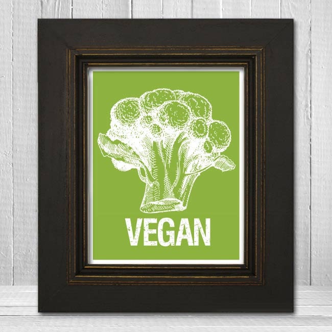 Vegan Poster Print 11x14 Vegan Letterpress Print By Thelemonpeel 1840