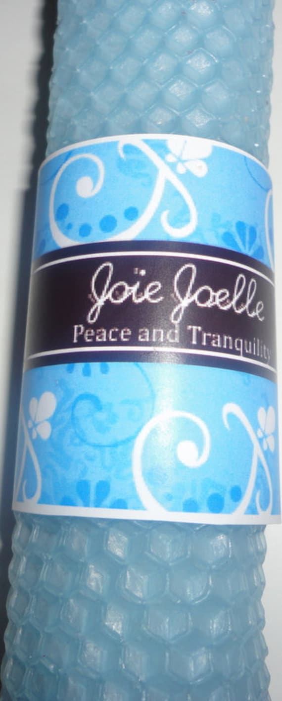 Peace & Tranquility Blue White Spell Candle  with  Herbs and  Energy Stones for calmness, healing, relaxation, comfort, balance