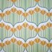 Vintage Wallpaper Roll - Orange Green Flower Hourglass Lines 1970's Europe - A Full Roll of 10m