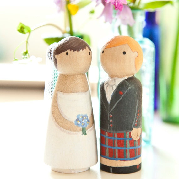 Custom Hand Made Wood Wedding Cake Toppers