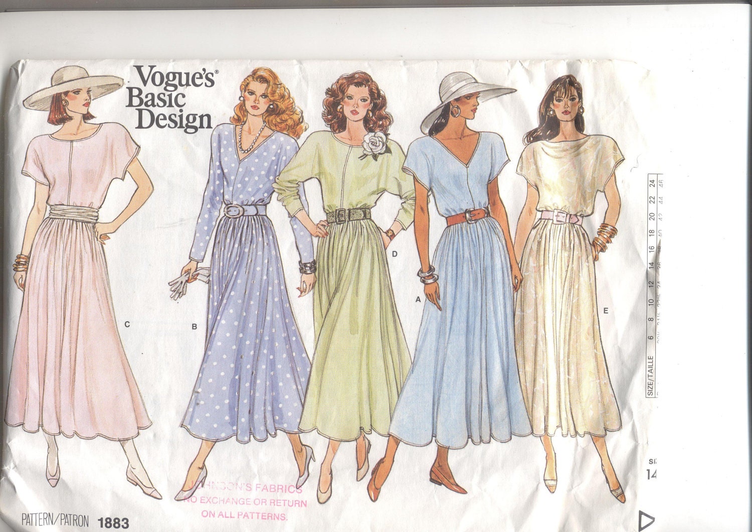 Vintage dress pattern Vogue 1883