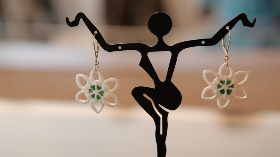 Ivory Flower Earrings
