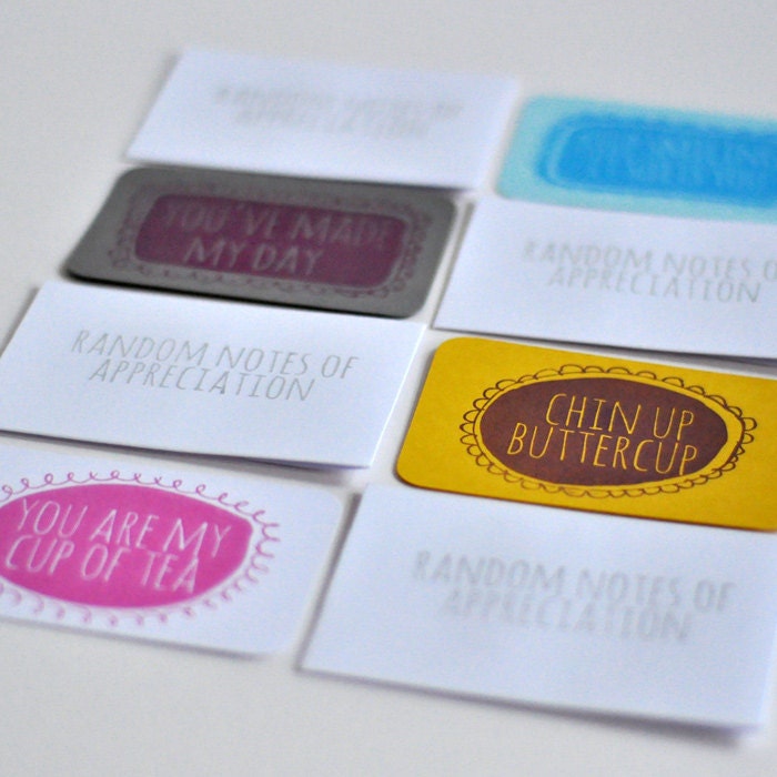 Random Notes of Appreciation - Box of Hand Printed Notecards