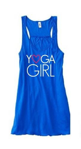 Yoga Girl - Flowy Bright Blue Tank.  Sizes: S - M - L - ZenGirlActivewear