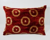 Decorative pillow cover - throw pillow - Velvet Ikat Pillow - hand woven pillow