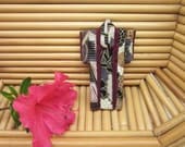 PIN 3-inch "Winter" Kimono. Cotton Origami Kimono Pin: Rich Brown Gray Abstract Landscape. Wearable Art. Wear it. Hang It. Frame It.