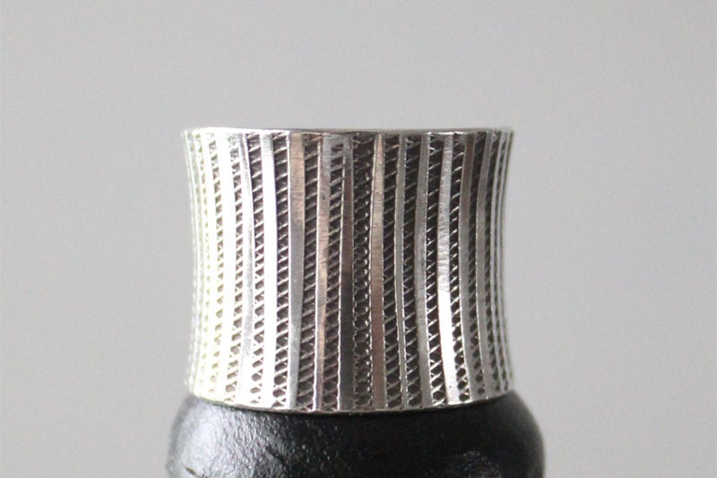 Pole and Stitch Sterling Silver Ring
