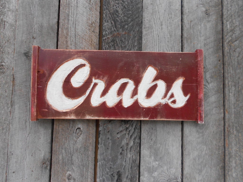 CRABS Carved Sign - Wall Art
