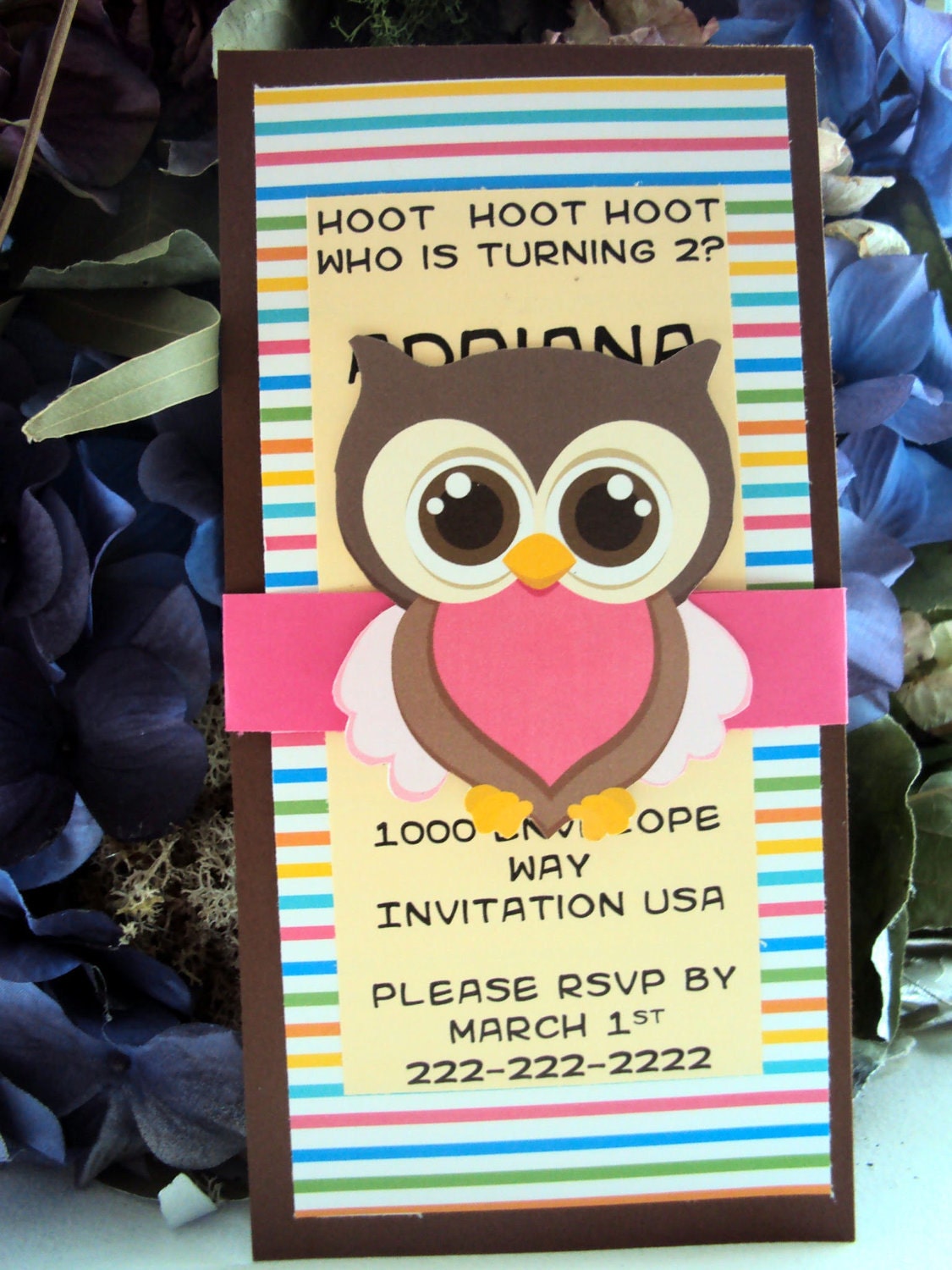 Owl Birthday Invitations,Childrens Birthday Invitations