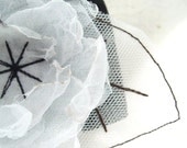 Black and White Delicate Fairy Flower Bangle - Cuff  Bracelet - FairytaleFlower