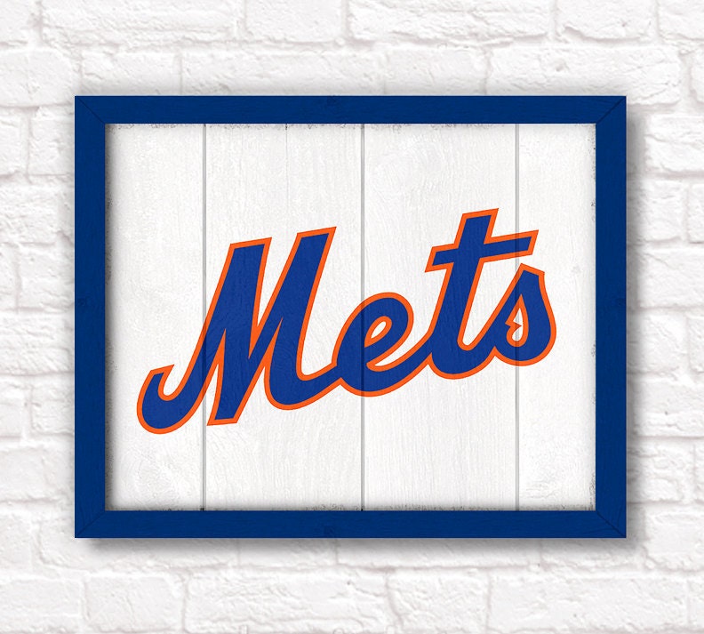 New York Mets - rustic home decor - 16"x20" handmade sign - Bruins wall hanging - Boys room or man cave decor