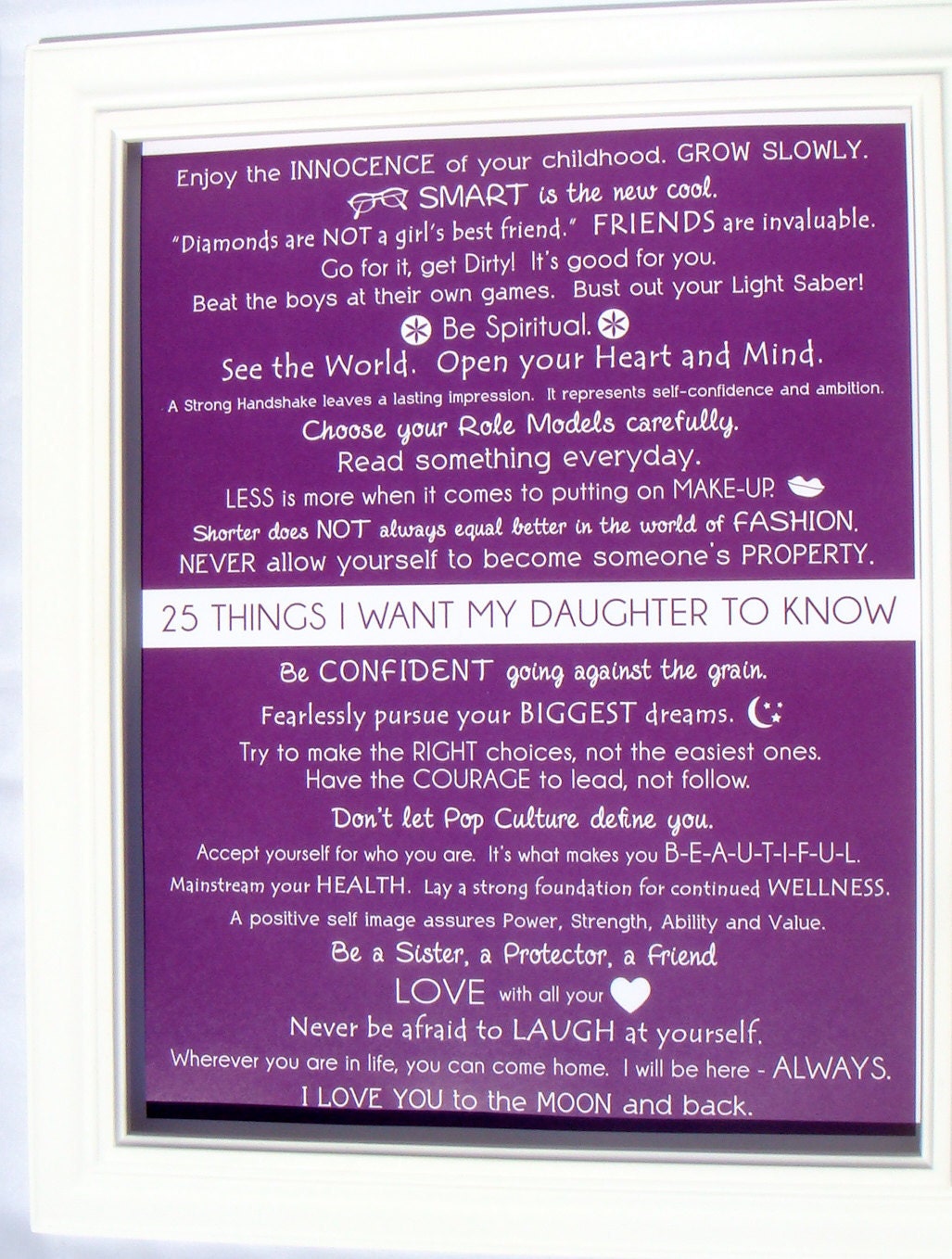 Mommy OM art prints. Kids Wall Art. 25 things i want my daughter to know 8.5x11 PRINT